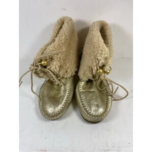 Coach Gold Metallic Fur Boots 9W